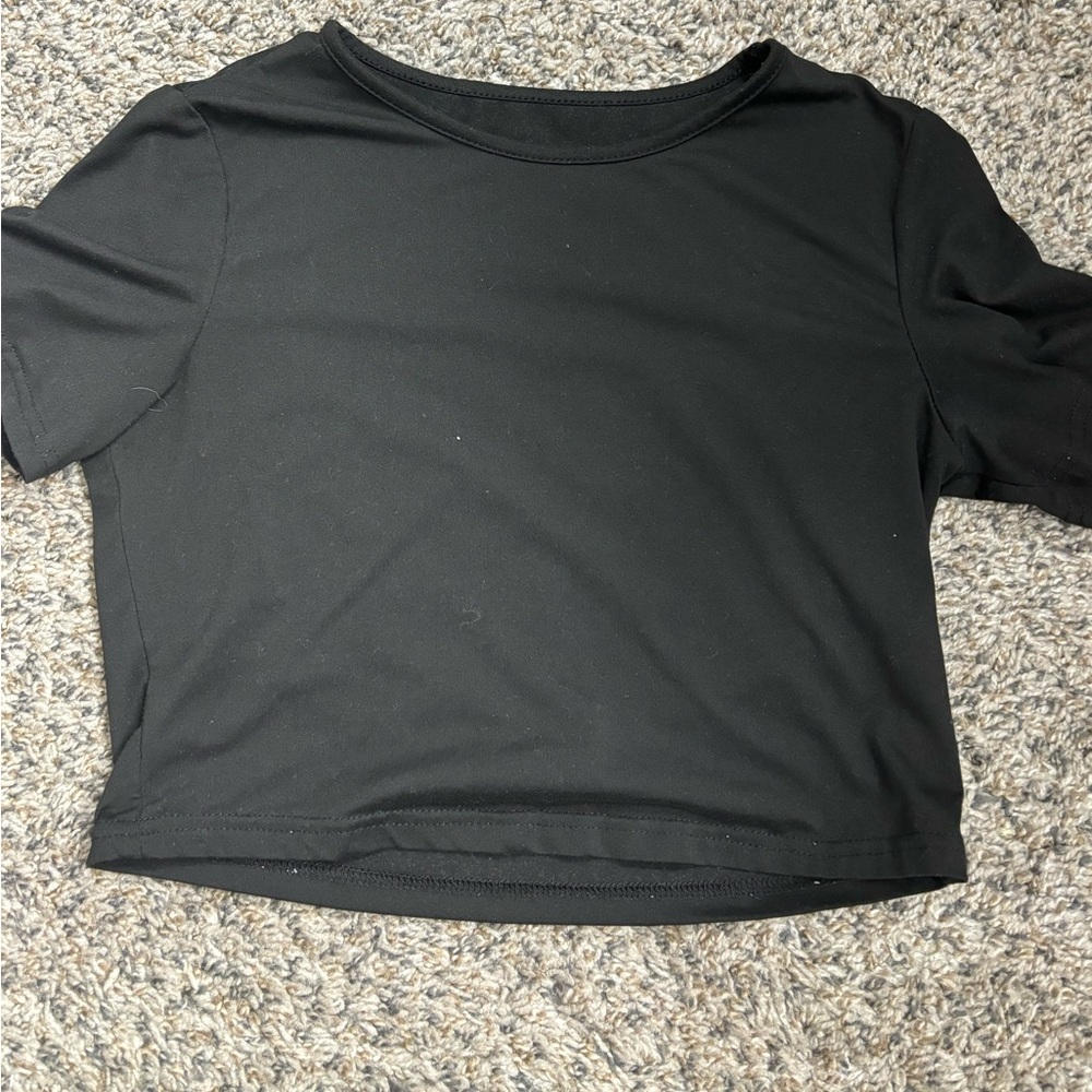 Velvet black crop top